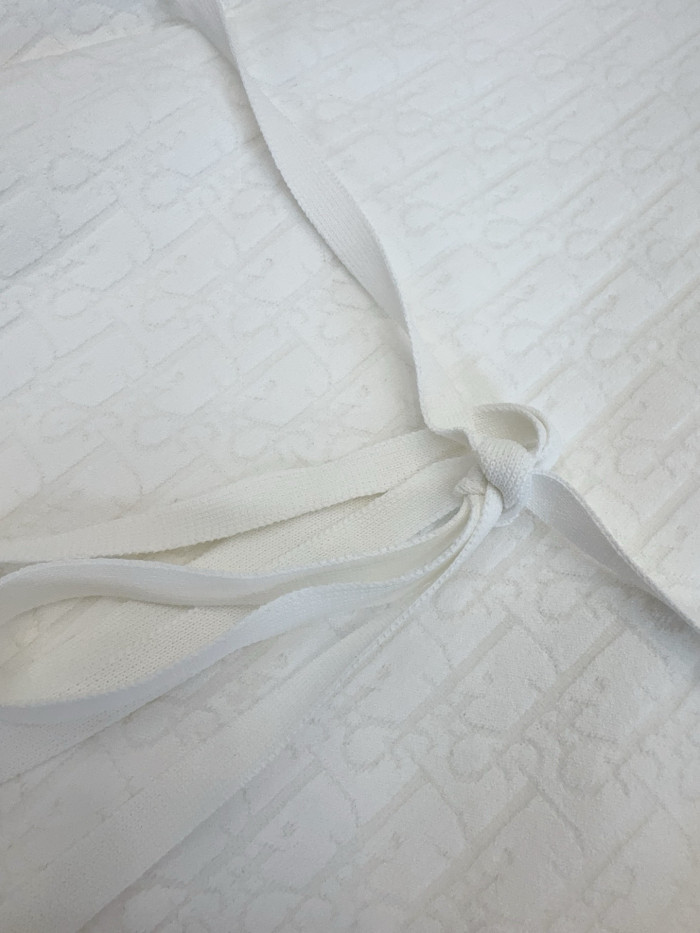 NIGO DIOR Short Belted Dress Ecru Dior Oblique Technical Jacquard #nigo377958