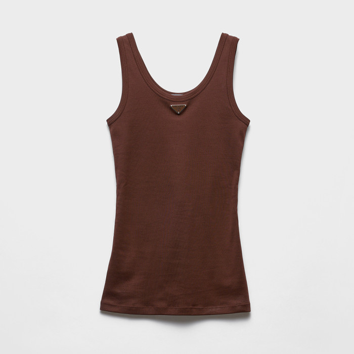 NIGO PRADA Cocoa Brown Ribbed Knit Top #nigo378067