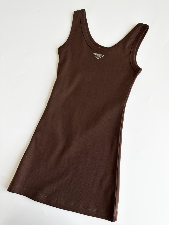 NIGO PRADA Cocoa Brown Ribbed Knit Top #nigo378067