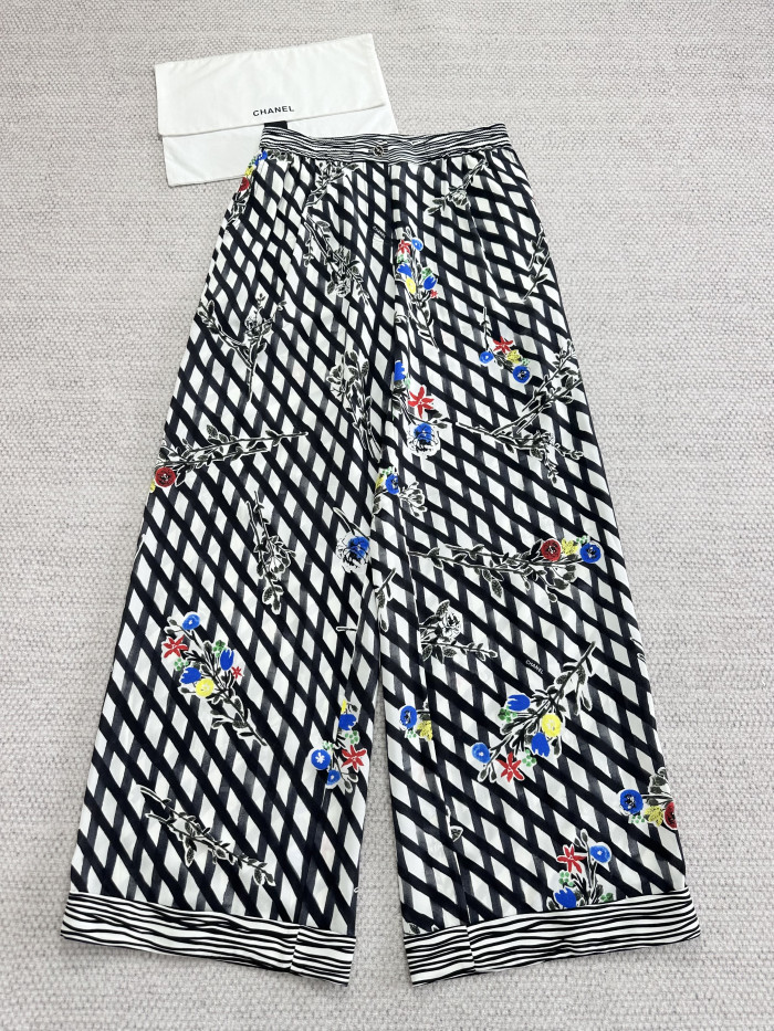 NIGO Chanel Top-Quality Version Silk Floral Trousers Pants #nigo378178