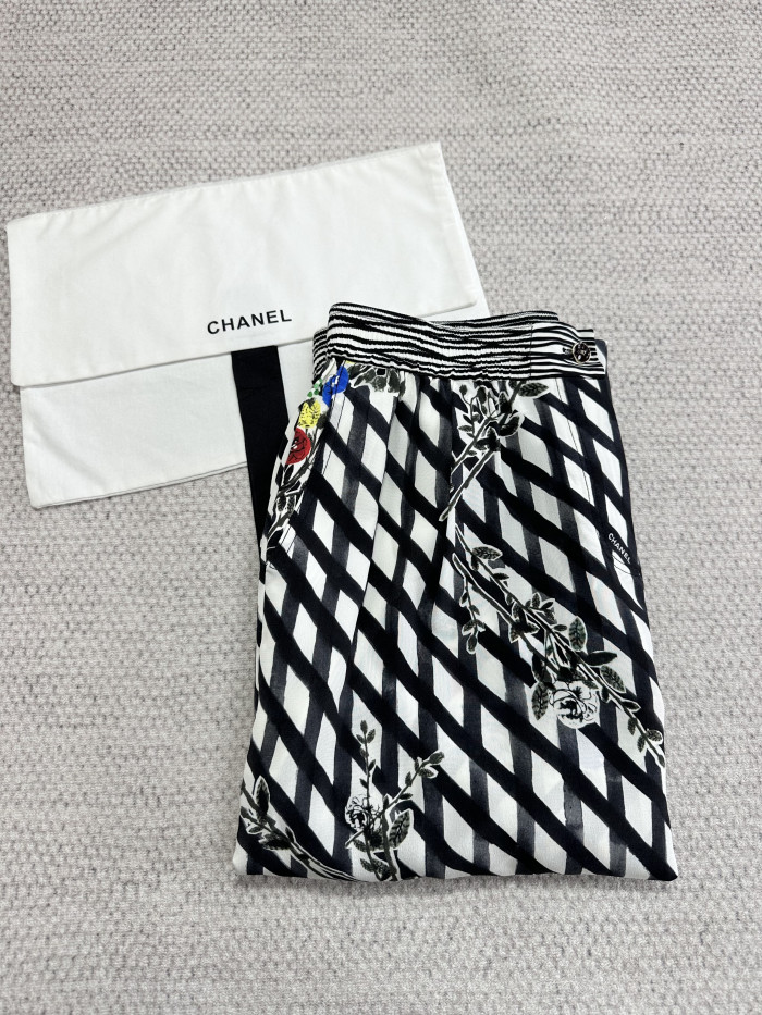 NIGO Chanel Top-Quality Version Silk Floral Trousers Pants #nigo378178
