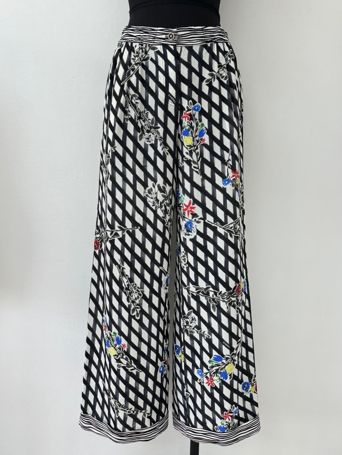 NIGO Chanel Top-Quality Version Silk Floral Trousers Pants #nigo378178