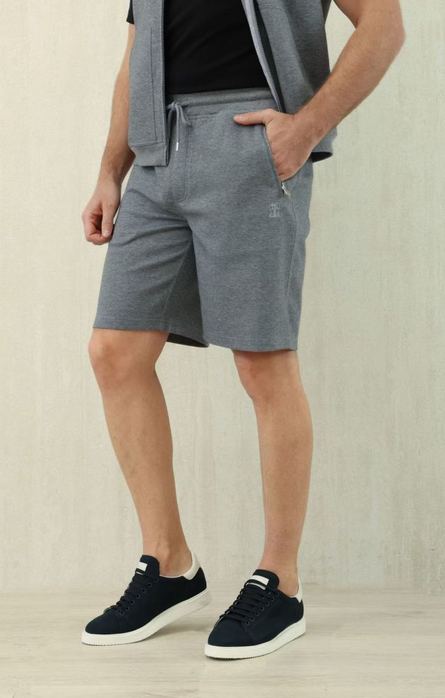 Brunello Cucinelli Men's Drawstring Cotton Shorts#378312