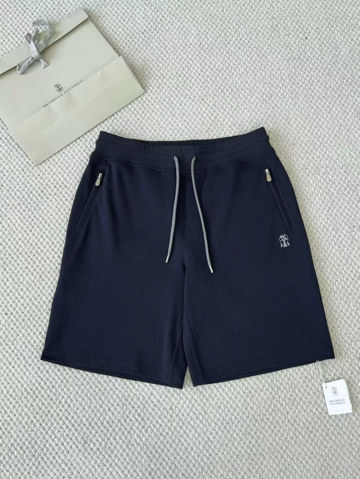 Brunello Cucinelli Men's Drawstring Cotton Shorts#378312