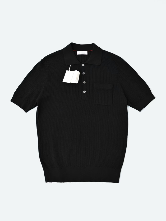 Brunello Cucinelli Men's Knitted T-shirt Polo Shirt #378282