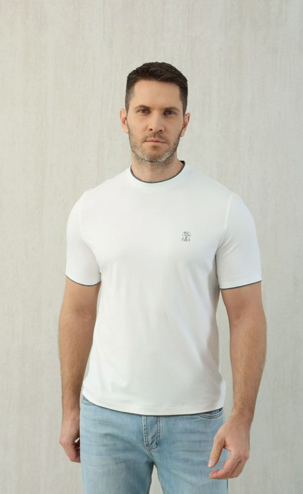 Brunello Cucinelli Men's Knitted Short Sleeves #378348