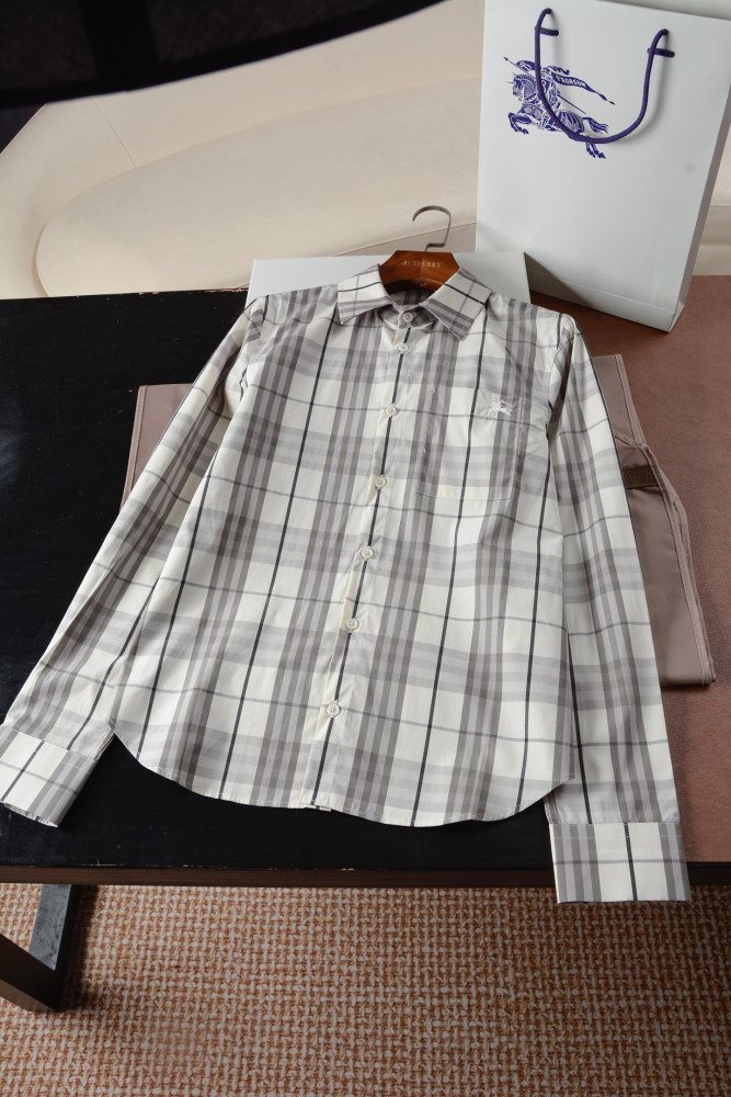 Burberry Check Point Collar Cotton Shirt #378358