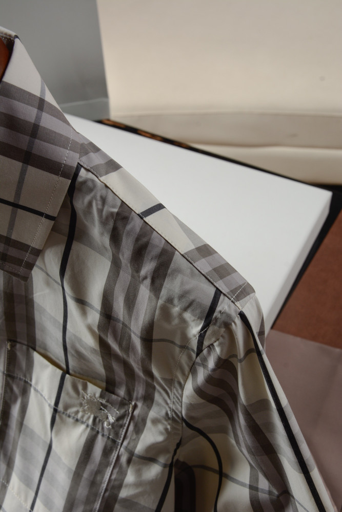 Burberry Check Point Collar Cotton Shirt #378358