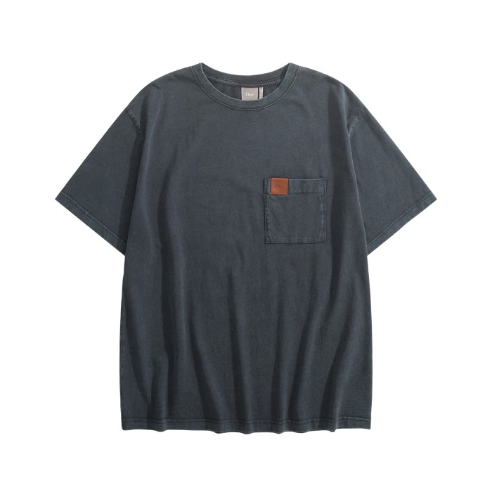 DIOR  T-Shirt with Pocket Relaxed Fit Gray Cotton Jersey #378392