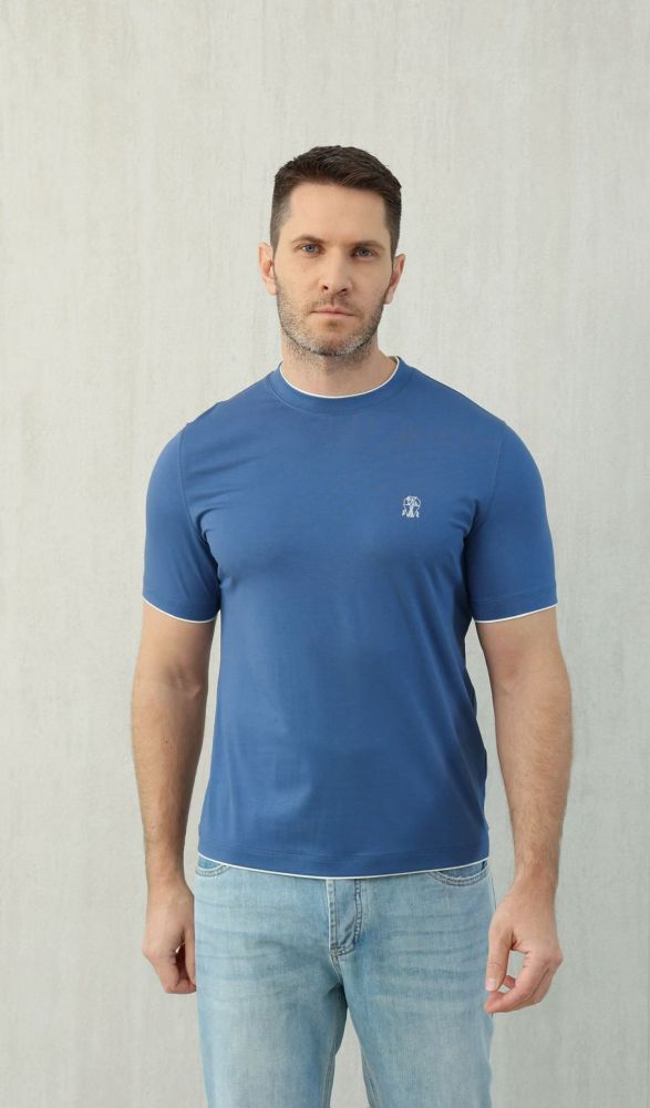 Brunello Cucinelli Men's Knitted Short Sleeves #378348