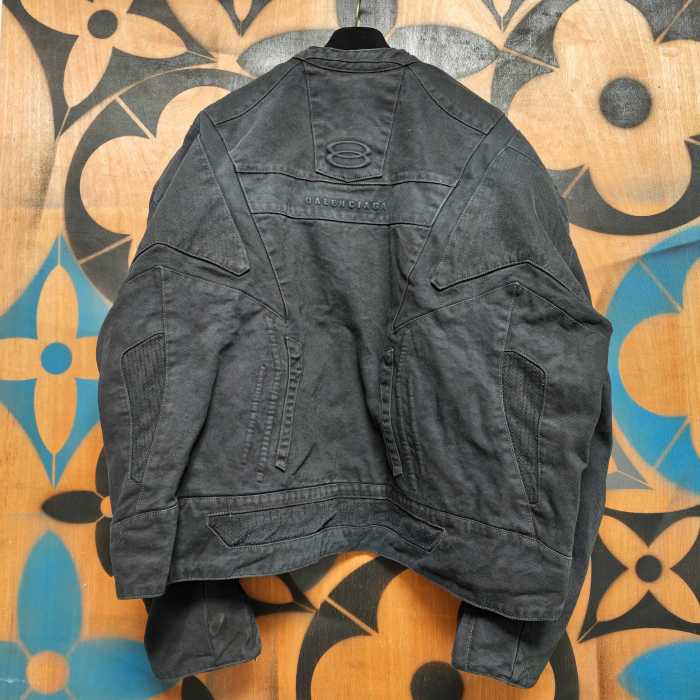 Balenciaga Embossed Logo Denim Jacket #378489
