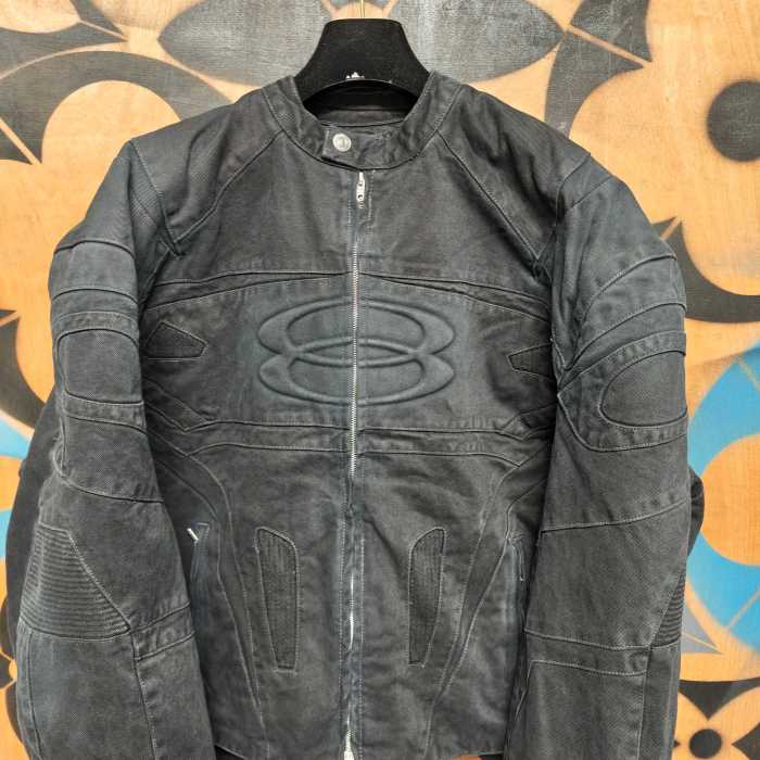 Balenciaga Embossed Logo Denim Jacket #378489