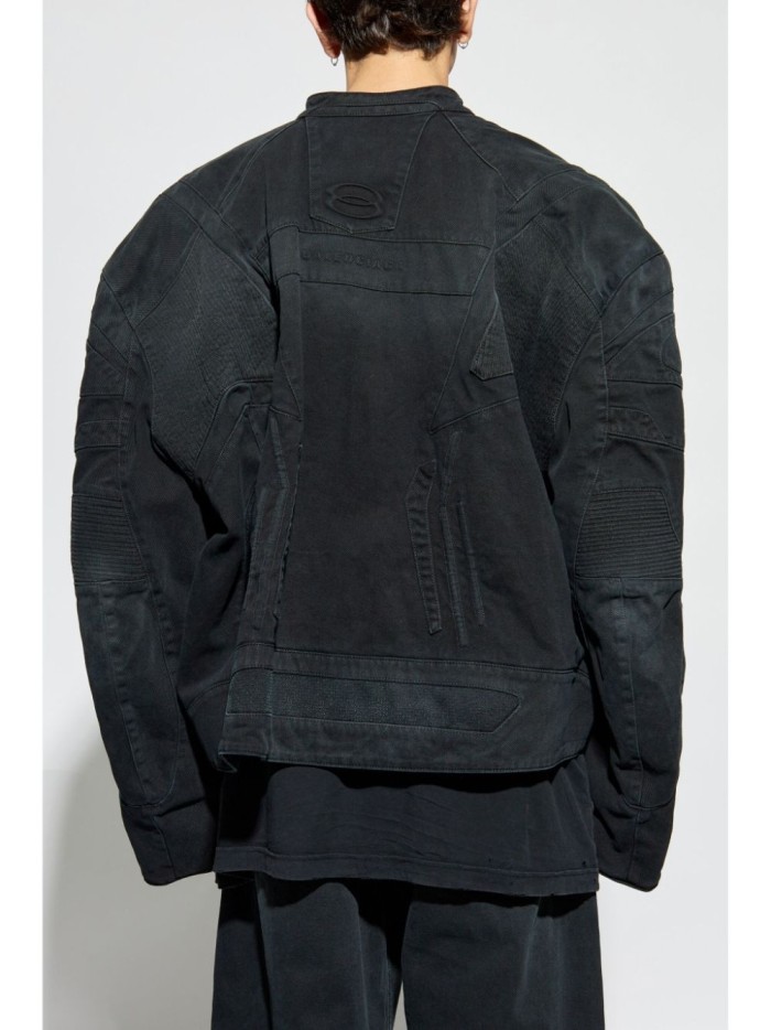 Balenciaga Embossed Logo Denim Jacket #378489