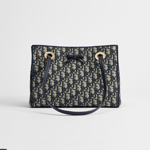 DIOR Small Dior Promenade Shopping Bag Blue Dior Oblique Jacquard #376636