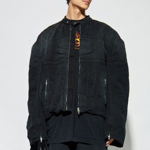 Balenciaga Embossed Logo Denim Jacket #378489