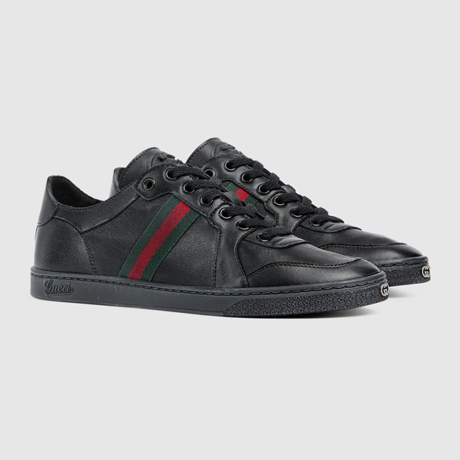 GUCCI Men's Stretch Low-top Sneaker in White Leather #378601