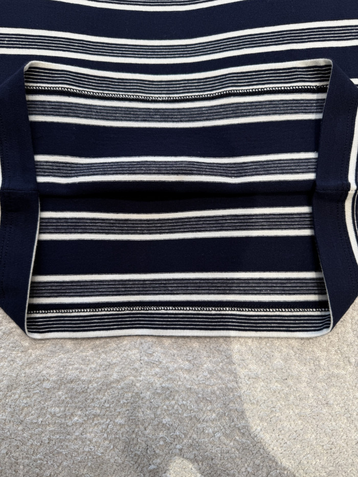 Saint Laurent CASSANDRE Tank Top in Striped Cotton Jersey in Blue #378586