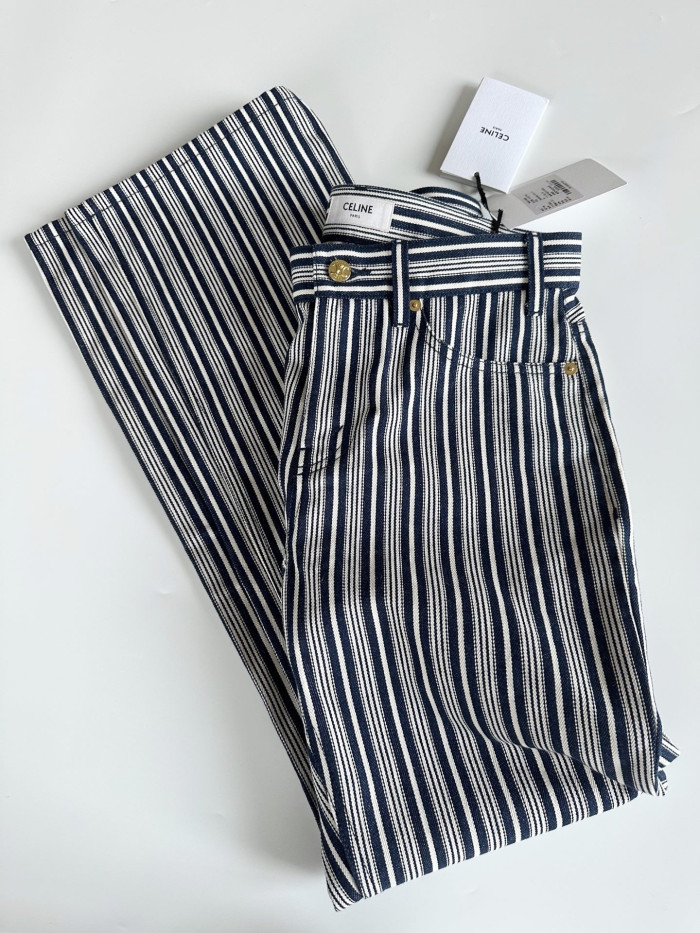 CELINE vertical striped jeans #378573