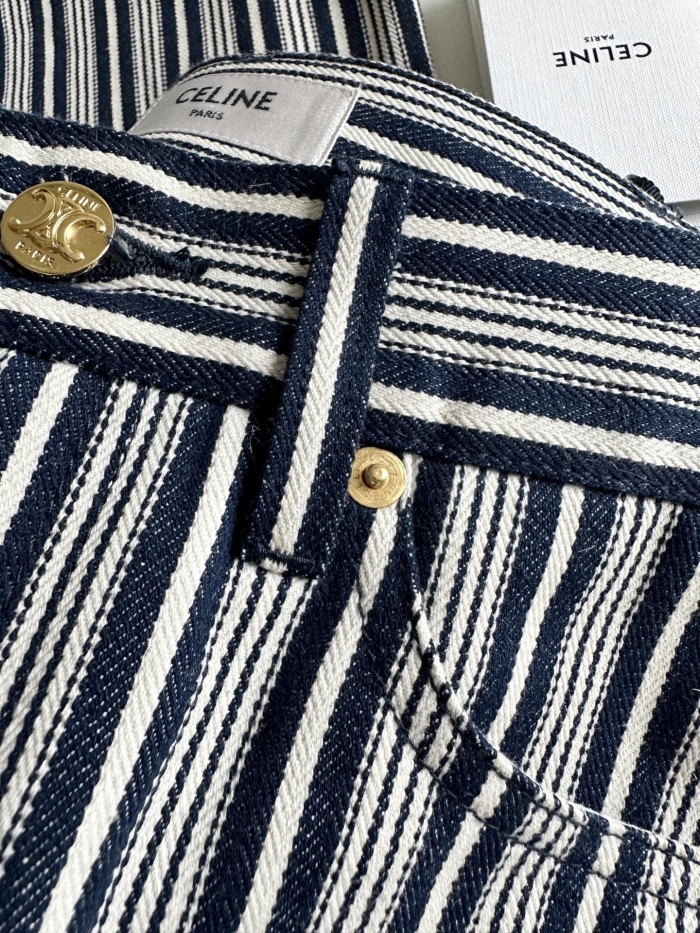 CELINE vertical striped jeans #378573