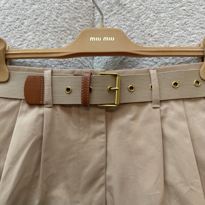 MiuMiu Beige Old Gabardine Miniskirt #378581