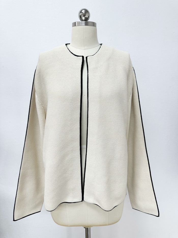 CHanel Top-quality Version Jacket Cotton Ecru Black #378804