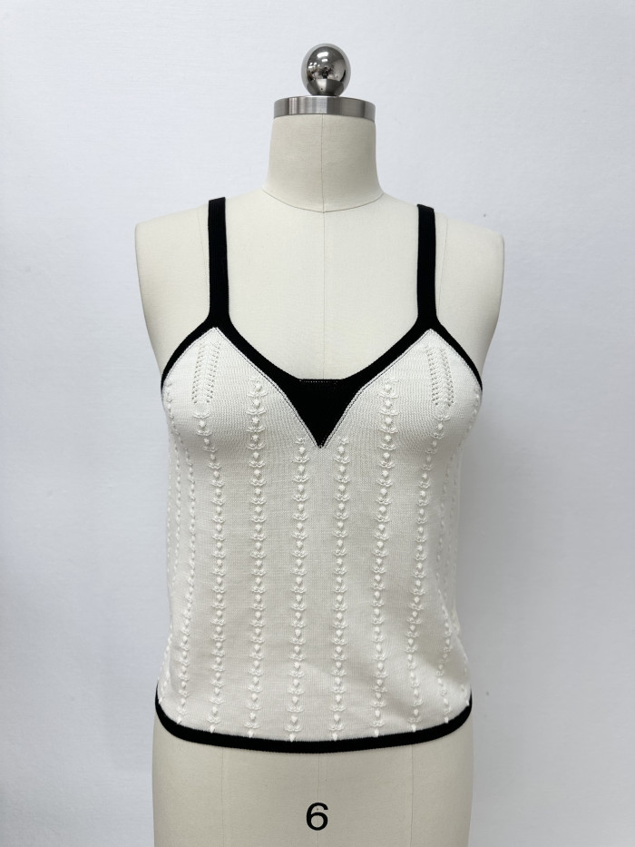 Chanel Top-Quality Version Pointy Knitted Camisole Vest #378812