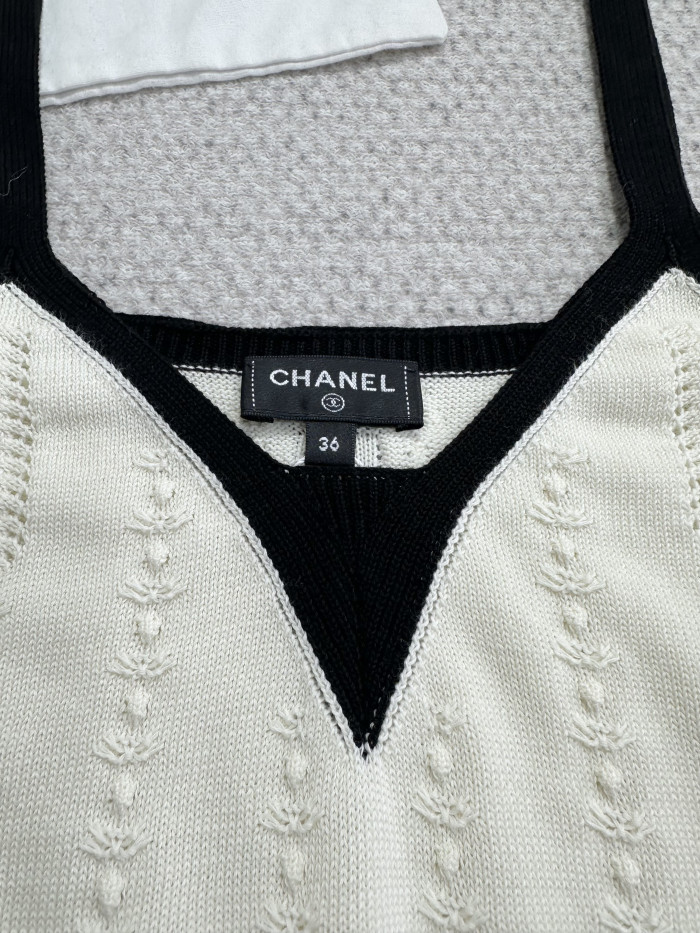 Chanel Top-Quality Version Pointy Knitted Camisole Vest #378812