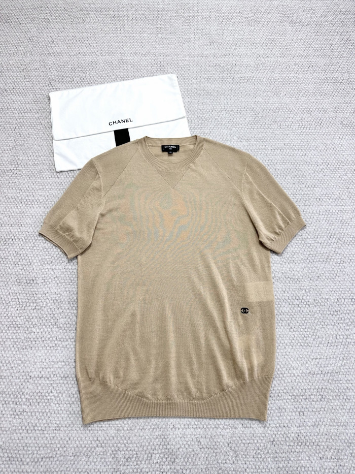 Chanel Top-Quality Version Silk Cashmere Short Sleeves #378832