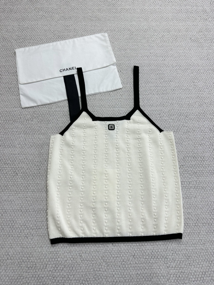 Chanel Top-Quality Version Pointy Knitted Camisole Vest #378812