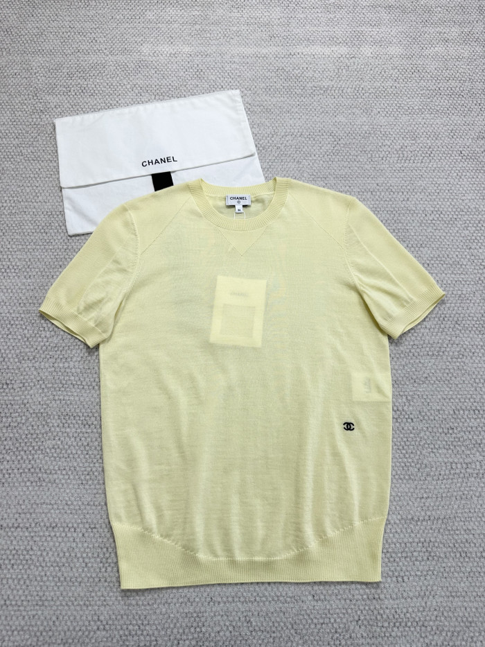 Chanel Top-Quality Version Silk Cashmere Short Sleeves #378832