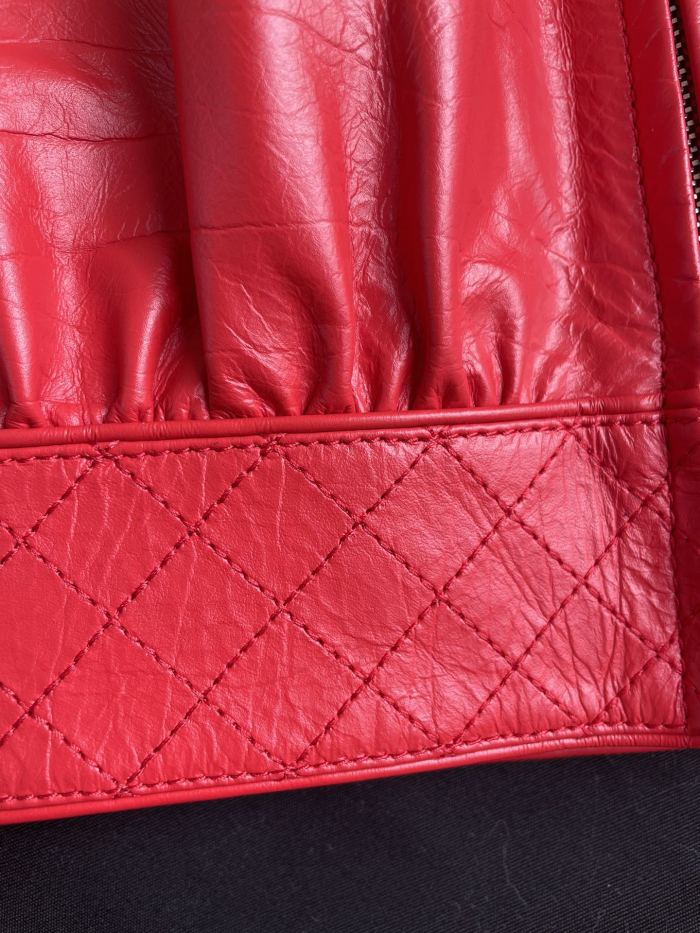 Chanel Red Leather Jacket #378817