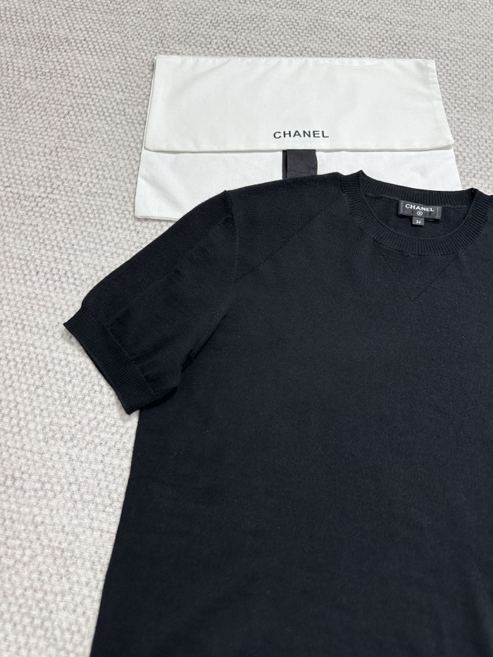 Chanel Top-Quality Version Silk Cashmere Short Sleeves #378832