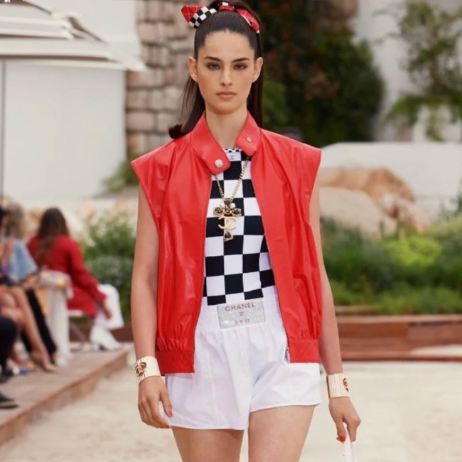 Chanel Red Leather Jacket #378817