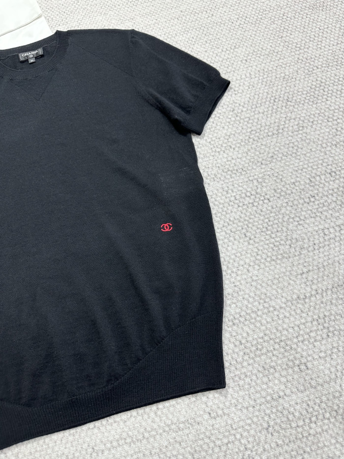 Chanel Top-Quality Version Silk Cashmere Short Sleeves #378832