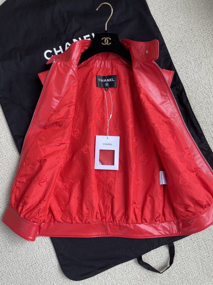 Chanel Red Leather Jacket #378817