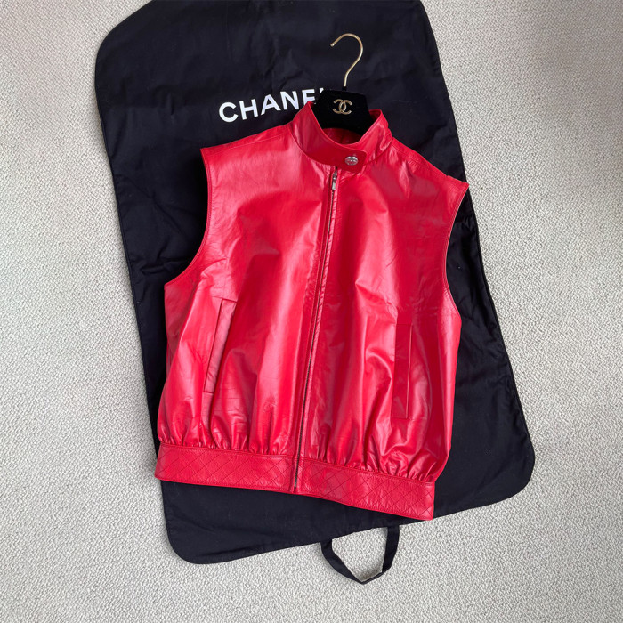 Chanel Red Leather Jacket #378817