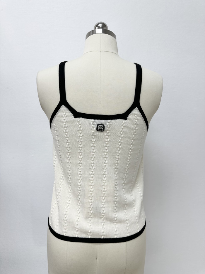 Chanel Top-Quality Version Pointy Knitted Camisole Vest #378812
