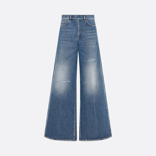 DIOR Flared Jeans Blue Stonewashed Cotton Denim #378865