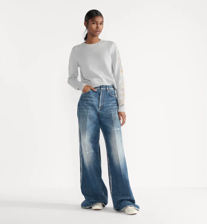 DIOR Flared Jeans Blue Stonewashed Cotton Denim #378865