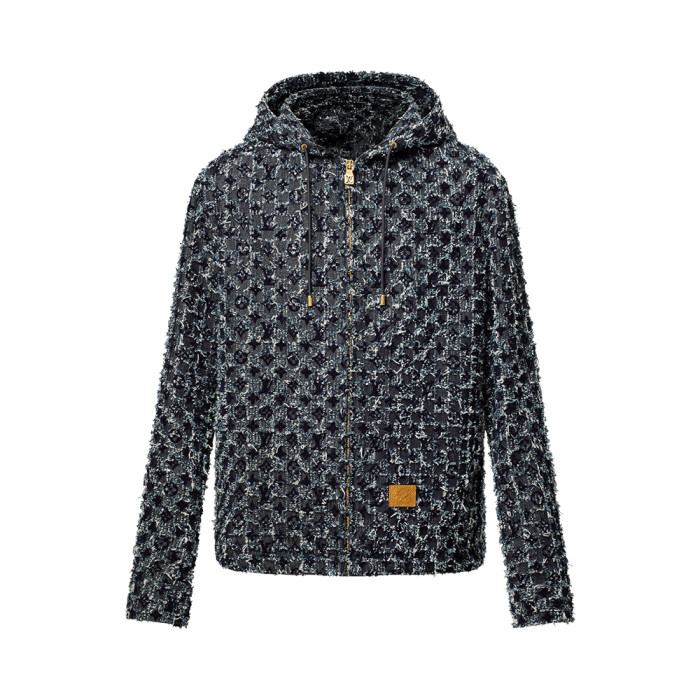 LOUIS VUITTON Flocked Monogram Denim Hoodie #378905