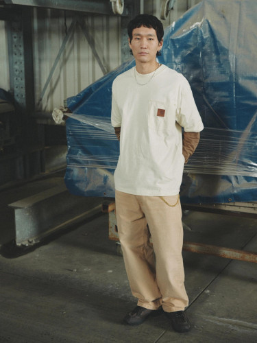 Carhartt WIP Label Pocket Leather Label Short Sleeves T-Shirt#379054