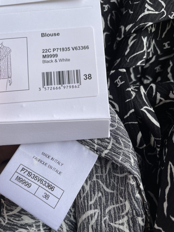 Chanel Silk Dove Print Shirt #378959