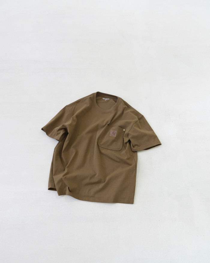 Carhartt WIP Label Pocket Leather Label Short Sleeves T-Shirt#379054