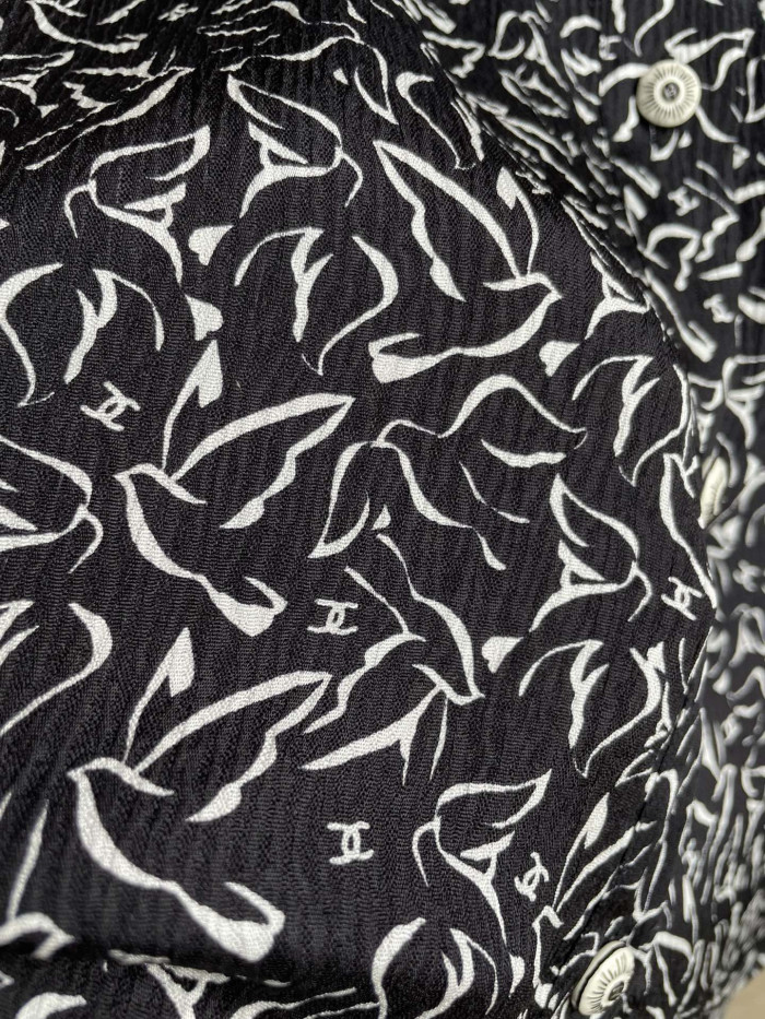 Chanel Silk Dove Print Shirt #378959