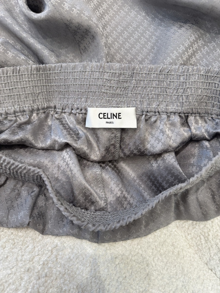 Celine Silk Shirt Shorts Set #379126