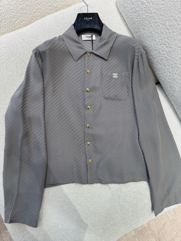 Celine Silk Shirt Shorts Set #379126