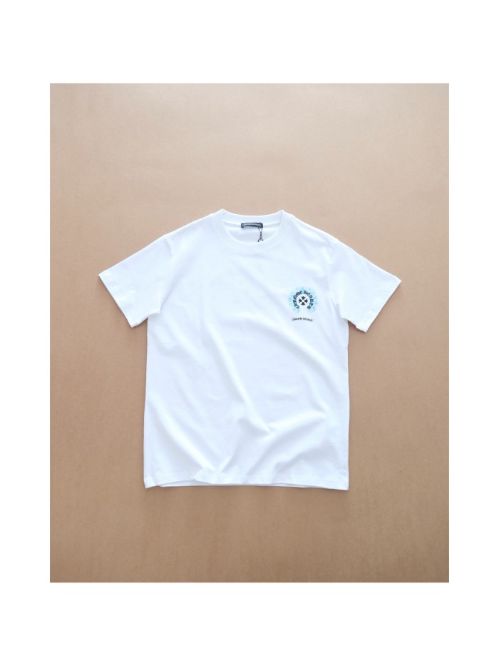 Chrome Hearts Sanskrit Horseshoe Print Round Neck Short-sleeved T-shirt #379186
