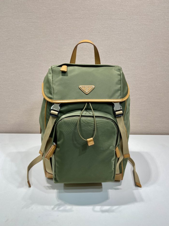 PRADA Black Re-nylon And Saffiano Leather Backpack #379110