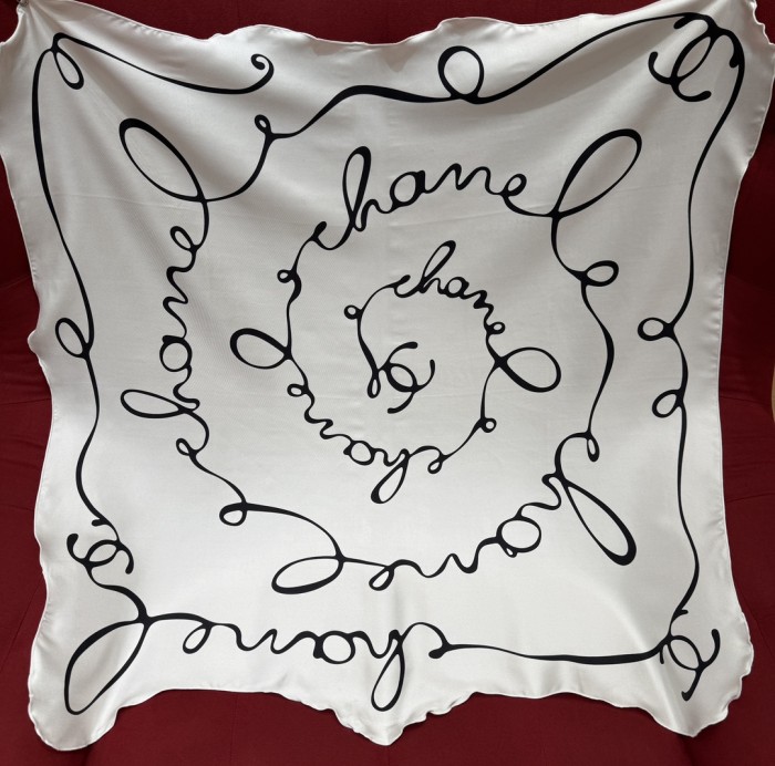 Chanel Irregular Lace Silk Square Scarf #379156