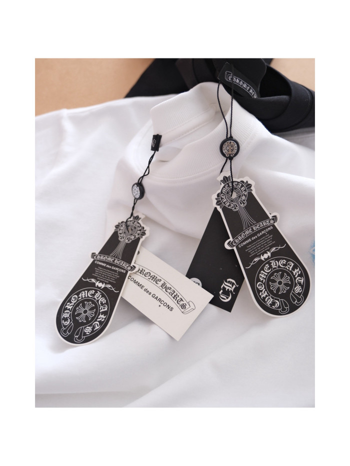 Chrome Hearts Sanskrit Horseshoe Print Round Neck Short-sleeved T-shirt #379186